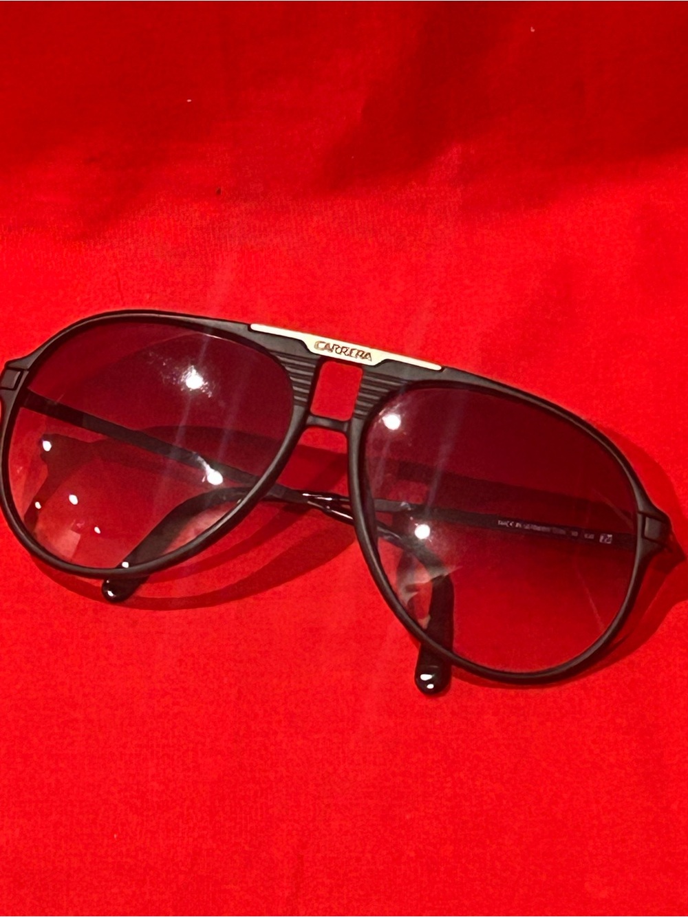 Vintage Carrera 5595-90Sunglasses Black Frame with Gold Accent